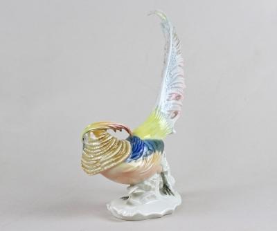 20th Century Porcelain Figurine Golden Pheasant by F Karl Ens Germany ca 1920