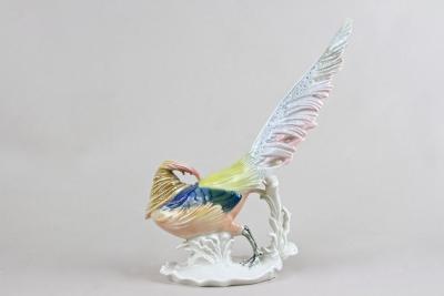 20th Century Porcelain Figurine Golden Pheasant by F Karl Ens Germany ca 1920