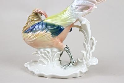 20th Century Porcelain Figurine Golden Pheasant by F Karl Ens Germany ca 1920