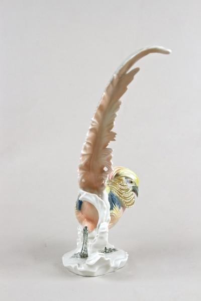 20th Century Porcelain Figurine Golden Pheasant by F Karl Ens Germany ca 1920