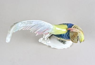 20th Century Porcelain Figurine Golden Pheasant by F Karl Ens Germany ca 1920