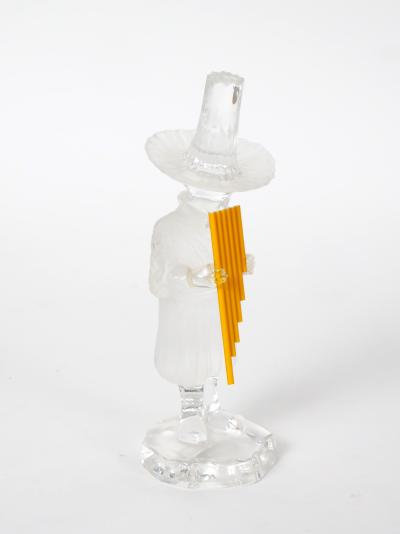 20th Century Saint Louis French Crystal Figure of a Pan Playing the Panpipes