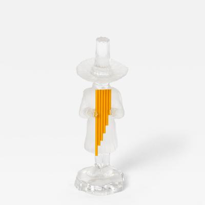 20th Century Saint Louis French Crystal Figure of a Pan Playing the Panpipes