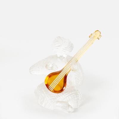 20th Century Saint Louis French Crystal Lyre Sculpture