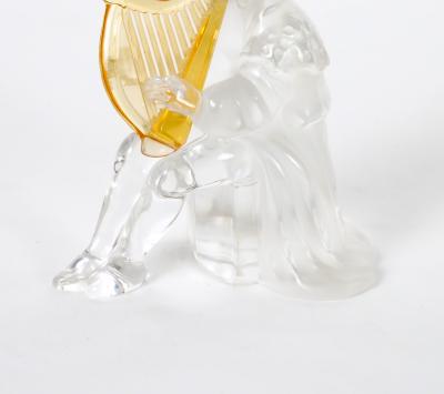 20th Century Saint Louis French Crystal Sculpture of a Woman Playing a Harp