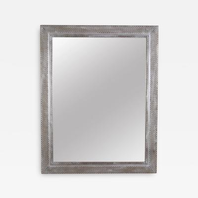 20th Century Silvered Basketweave Console Mirror with Beveled Plate