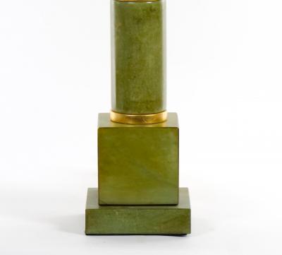 20th Century Tall Pair Green Jade Art Deco Style Table Lamp