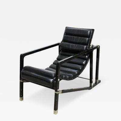 20th Century Transat Chair Design Eileen Gray 1927 Black Leather FR ca 1975