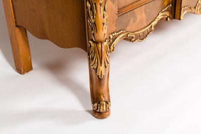 20th Century Two Parts Burlwood Hutch or China Cabinet