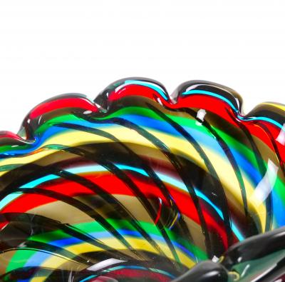 20th Century Venetian Multicolored Glass Decorative Centerpiece Bowl