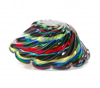 20th Century Venetian Multicolored Glass Decorative Centerpiece Bowl