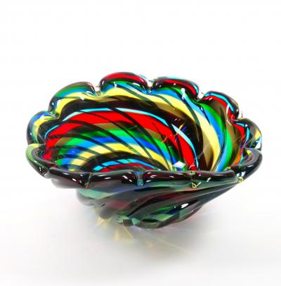 20th Century Venetian Multicolored Glass Decorative Centerpiece Bowl