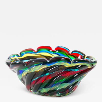 20th Century Venetian Multicolored Glass Decorative Centerpiece Bowl