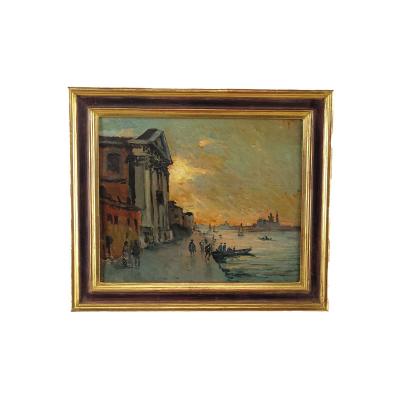 20th Century Venetian Oil Painting of Grand Canal circa 1960