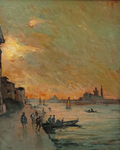 20th Century Venetian Oil Painting of Grand Canal circa 1960