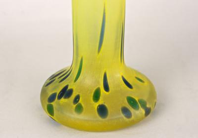 20th Century Yellow Art Nouveau Vase Bohemian Glass CZ ca 1910