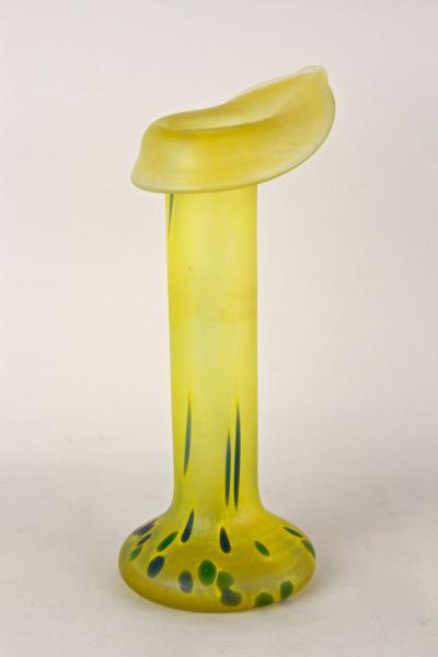 20th Century Yellow Art Nouveau Vase Bohemian Glass CZ ca 1910