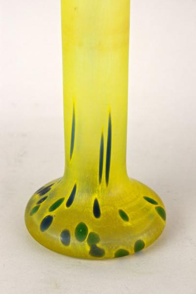 20th Century Yellow Art Nouveau Vase Bohemian Glass CZ ca 1910