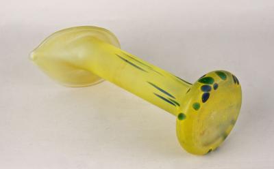 20th Century Yellow Art Nouveau Vase Bohemian Glass CZ ca 1910