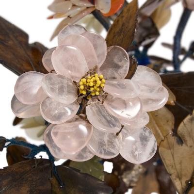 20th century Chinese hardstone flowering tree in a cloisonn planter