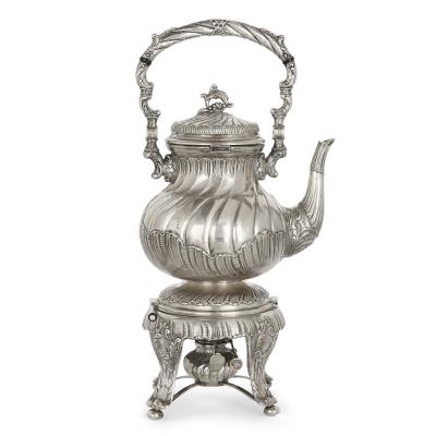 20th century Spanish silver Rococo style tea and coffee service