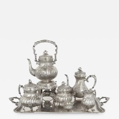 20th century Spanish silver Rococo style tea and coffee service