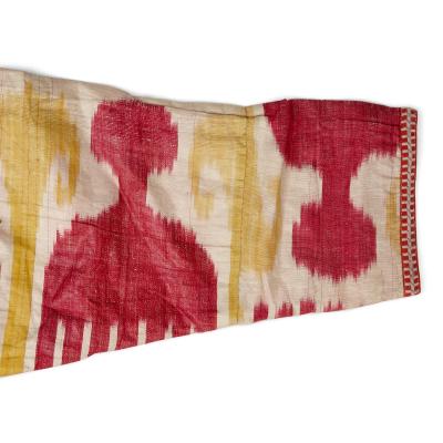 20th century Uzbek cotton and silk ikat chapan robe