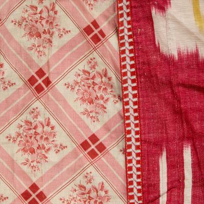 20th century Uzbek cotton and silk ikat chapan robe