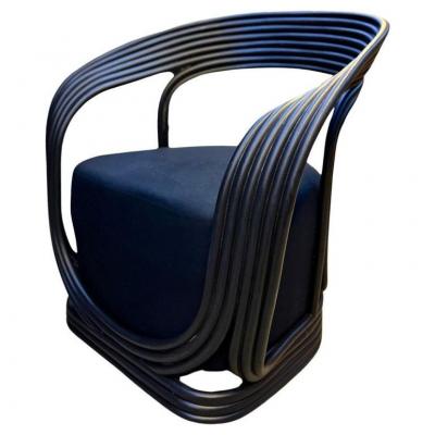 21st Century Black Contemporary Rattan Armchair Lounge Chair IDN 2025