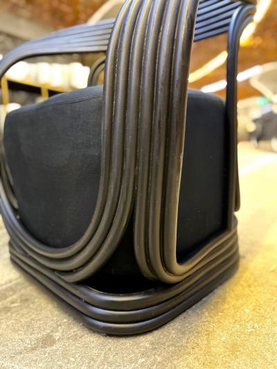 21st Century Black Contemporary Rattan Armchair Lounge Chair IDN 2025