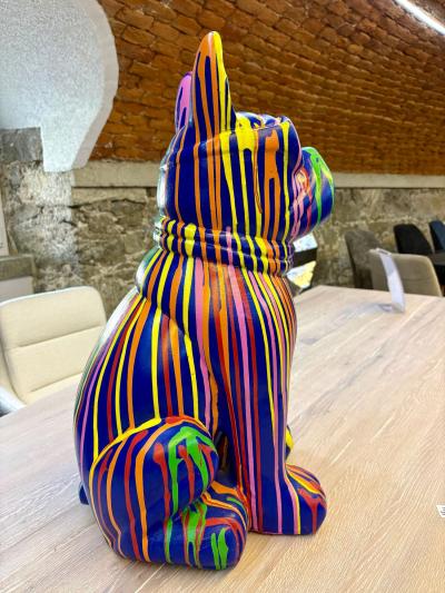 21st Century Contemporary Bulldog Sculpture Pop Art Style Handpainted 2026