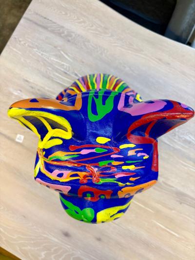 21st Century Contemporary Bulldog Sculpture Pop Art Style Handpainted 2026