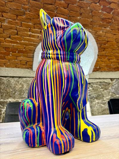21st Century Contemporary Bulldog Sculpture Pop Art Style Handpainted 2026