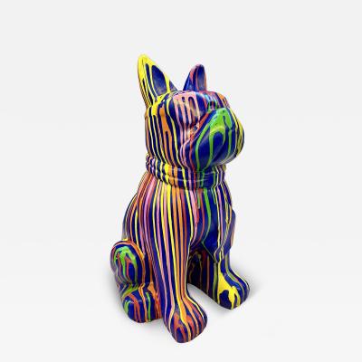 21st Century Contemporary Bulldog Sculpture Pop Art Style Handpainted 2026