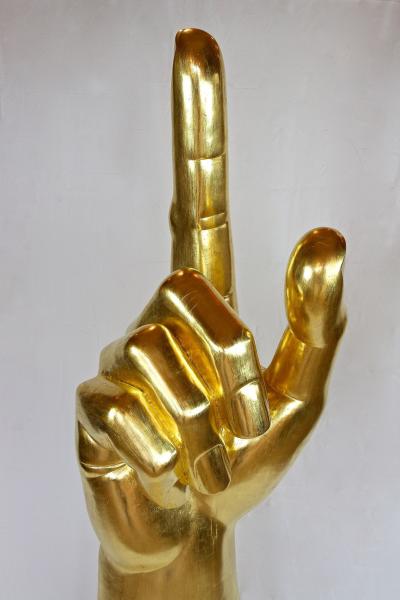 21st Century Contemporary Gigantic Hand Sculpture Goldleaf Plated AT 2021