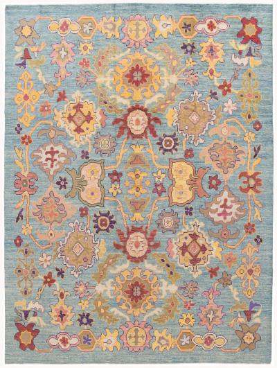 21st Century Contemporary Oushak Colorful Wool Rug