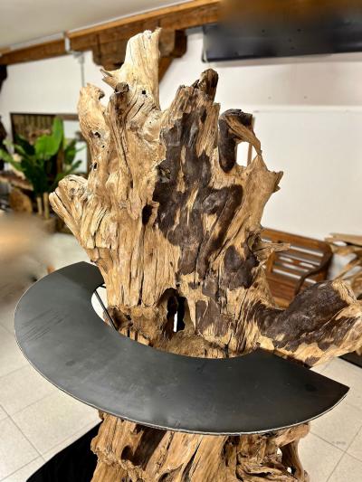 21st Century Gigantic Organic Modern Teak Root Stand Up Bar IDN 2023