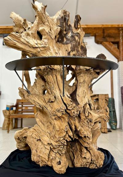 21st Century Gigantic Organic Modern Teak Root Stand Up Bar IDN 2023