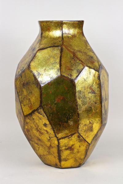 21st Century Gilt Contemporary Floor Vase Organic Modern Style New Italy