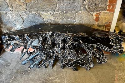 21st Century Modern Organic Teak Root Console Table Handpainted IDN 2023