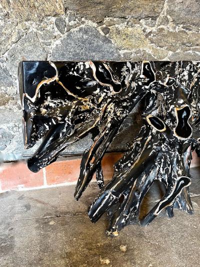 21st Century Modern Organic Teak Root Console Table Handpainted IDN 2023