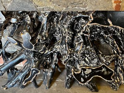 21st Century Modern Organic Teak Root Console Table Handpainted IDN 2023