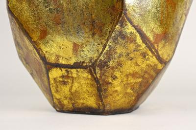 21th Century Contemporary Modern Golden Ceramic Vase Italy