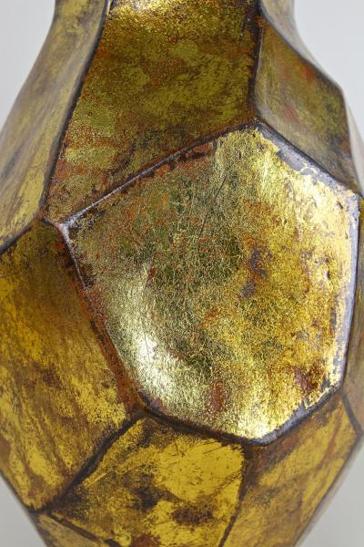 21th Century Contemporary Modern Golden Ceramic Vase Italy