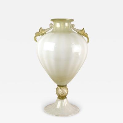 21th Century Golden Beige Murano Amphora Vase by GABBIANI Venezia Italy