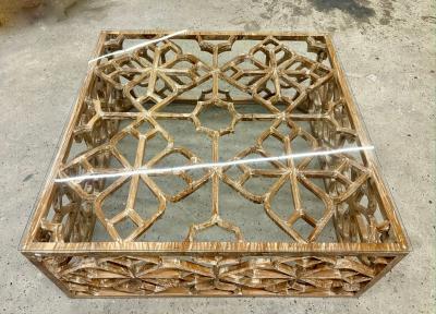 21th Century Wooden Honeycomb Coffee Table Couch Table Java 2025