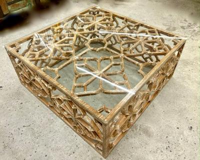 21th Century Wooden Honeycomb Coffee Table Couch Table Java 2025