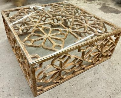 21th Century Wooden Honeycomb Coffee Table Couch Table Java 2025