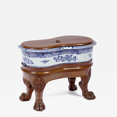 2245 19th Century Blue and White Bidet