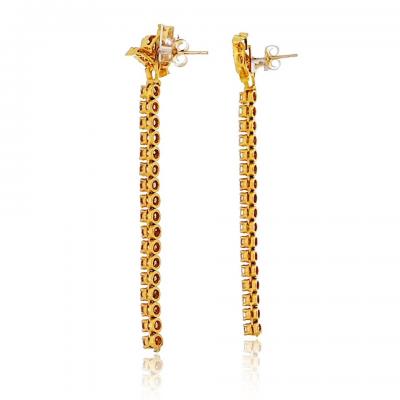 22K Yellow Gold 3 50cttw Diamond Drop Bird Tops Earrings